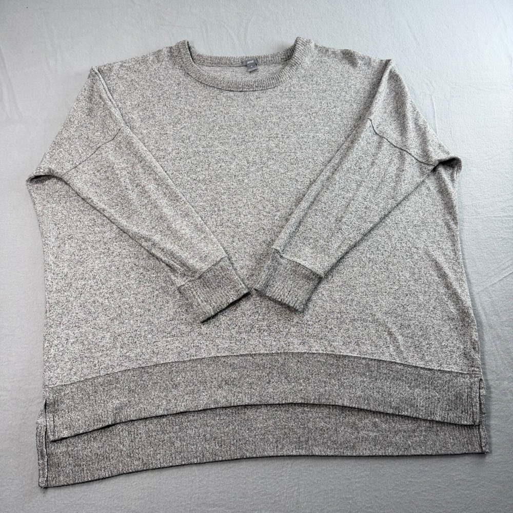 Aerie Sweatshirt Womens Medium Gray Oversized Knit Pullover Athleisure Chic - Picture 2 of 9